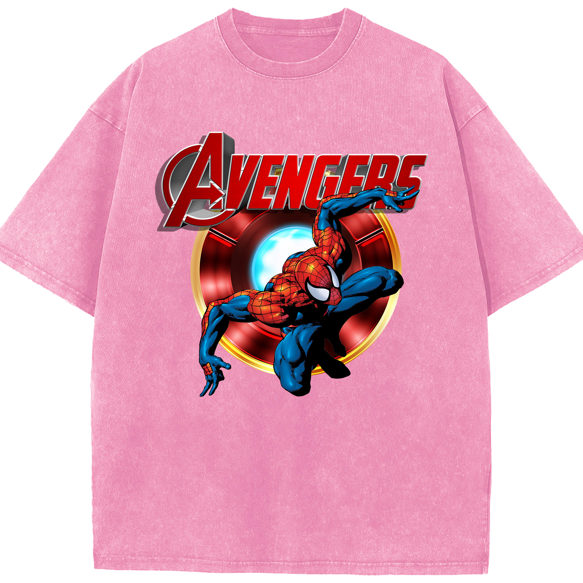 （画像用） Spider Man スパイダーマン 綿100% ヴィンテージ風 半袖Tシャツ（フロントプリント）